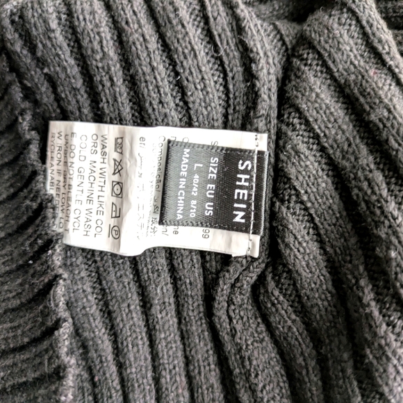 Women's Black Ribbed‎ Long Sleeve Top - Picture 4 of 5